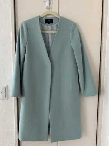 쉽스 울 100% 코트 옅은 블루 그린