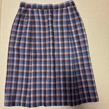 체크 플리츠 스커트 구제 의류 레트로