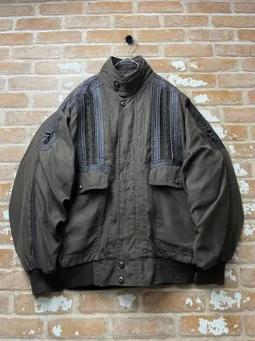 90s y2k 밀리터리 브라운 자켓 블루종 구제 의류