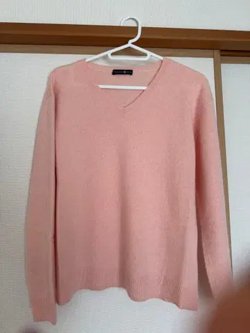 TAKASHIMAYA 핑크 V넥 긴팔 스웨터