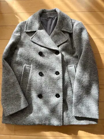 GU 피 코트 울 블렌드 라이트 그레이 XL