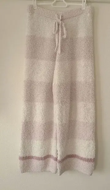 플리스 룸웨어 핑크 화이트 스트라이프