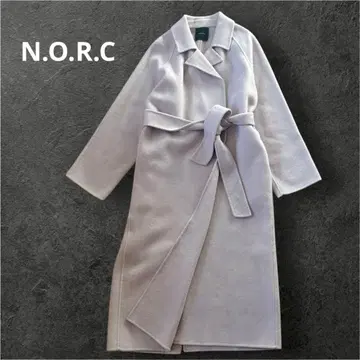 N.O.R.C 노크 롱 리버 코트 더블 페이스 벨트 포함 그레이