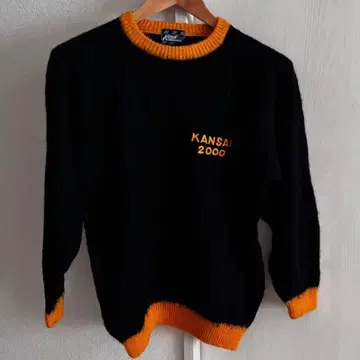 Kansai 2000 니트 스웨터 블랙/오렌지 야마모토 간사이
