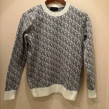 세인트 앤드류스 크루넥 화이트 계열 올 패턴 니트 스웨터 S