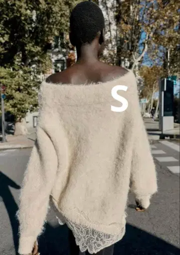 ZARA 레이스 콤비 니트 스웨터 S 사이즈