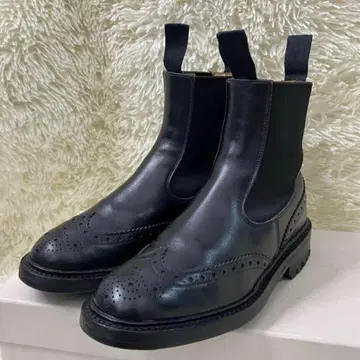 트리커스 사이드 고어 부츠 여성용 명령어 밑창 블랙 가죽 신발