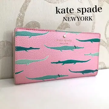 [ 양호 ] kate spade 악어 패턴 장지갑 핑크