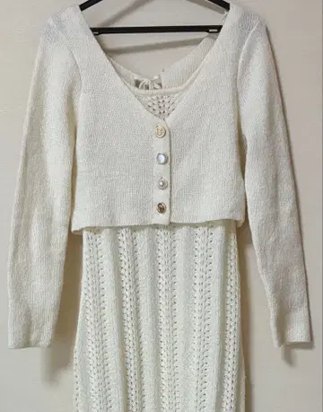 리젝시 앙상블 레이스 니트 원피스