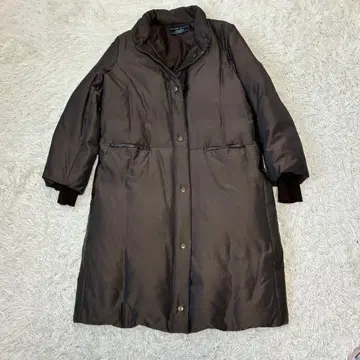 leilian 레리안 다운 코트 브라운 9 에코 가죽 패치