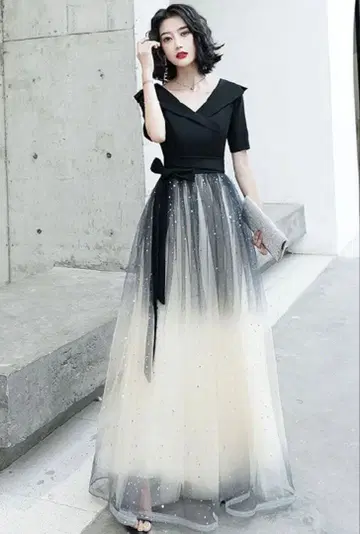 드레스 성인 피아노 발표회 고등학생 파티 드레스 한국 롱 드레스