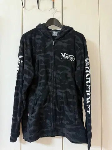 Norton 노튼 카모 패턴 후드티 L 사이즈 블랙