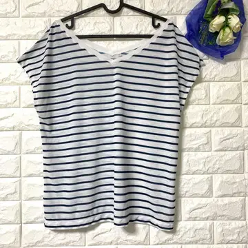 프렌치 슬리브 티셔츠 보더 니혼 셀렉션 빅 루즈