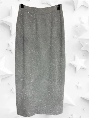 실버 그레이 라메 믹스 아이라인 스커트 뒷 슬릿