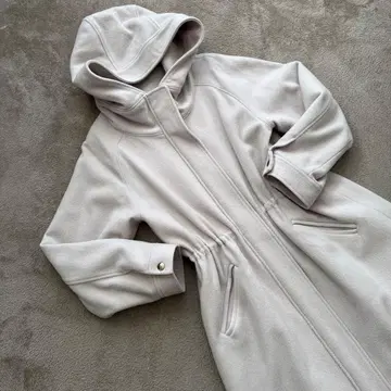 WILLSELECTION 후드 부착 베이지 롱 코트