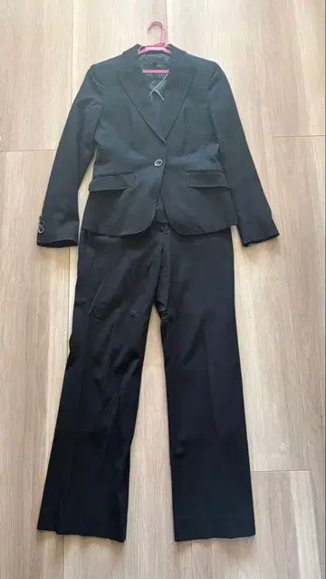 ICB 여성용 블랙 스트라이프 팬츠 수트 상하의