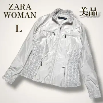 새상품급 ZARA WOMAN 점퍼 지퍼 자켓 L 고급 라이트 그레이
