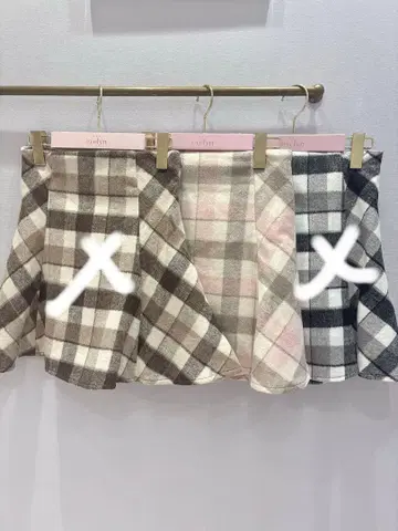 evelyn 하이웨스트 체크 스커트 핑크