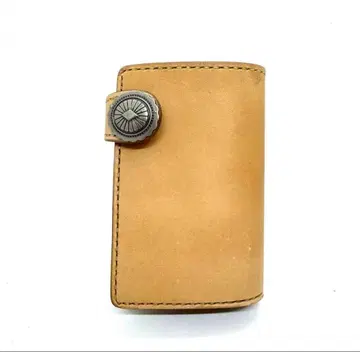 SALE 천연 가죽 미들 지갑 이단 플랩 콘 TN 베이지