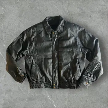 80s 90s archive 천연 가죽 봄버 자켓 보아 안감 라이너