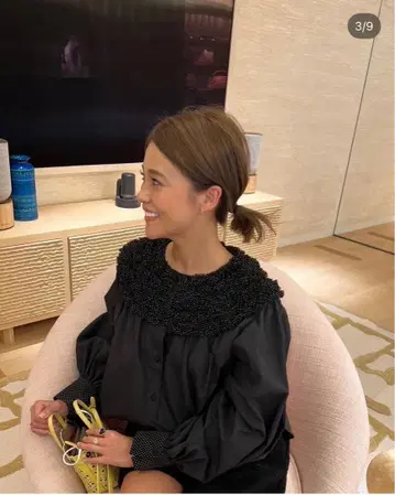 로지몬스터 dot tulle mini frill blouse