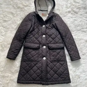 트래디셔널 웨더웨어 퀼팅 코트 보아 블랙 S