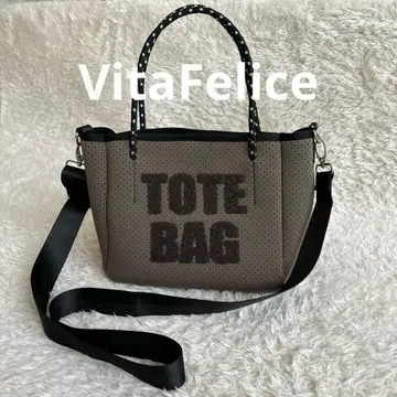 VitaFelice 비타펠리체 네오프렌 2way 로고 토트백