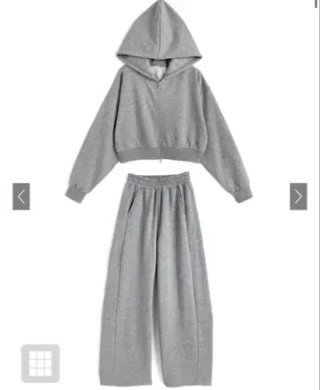 선착순 새상품 더블 지퍼 후드티 x 와이드 팬츠 속기모 맨투맨 셋업