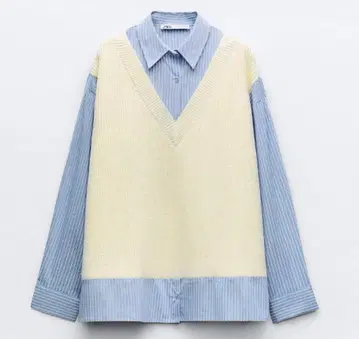 ZARA 자라 대비 셔츠 스웨터 도킹 상의