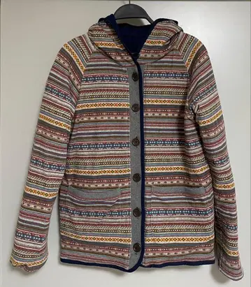 grn 지알엔 리버서블 네이티브 무늬 패딩 자켓 M 사이즈