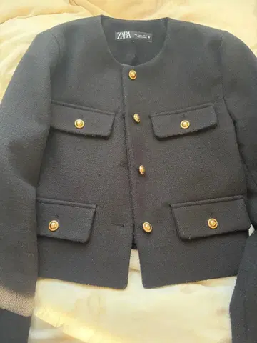 ZARA 블랙 노카라 자켓
