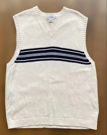 J.Crew 아이보리 V넥 스트라이프 베스트