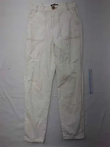 자라 코듀로이 팬츠 XS 사이즈 여성용 화이트 계열