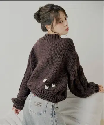 BIG 케이블 로우 게이지 루즈 니트 Chico