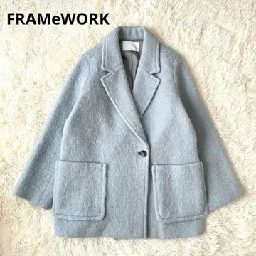 [ 레어 컬러 ] 23AW 프레임워크 모헤어 샤기 테일러드 코트 36