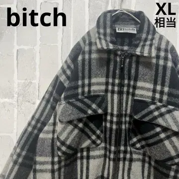 bitch skateboards 체크 울 자켓 블루종 90s