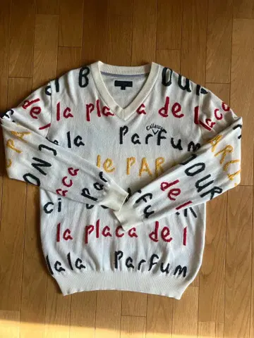 캘러웨이 컬러풀 자수 V넥 스웨터