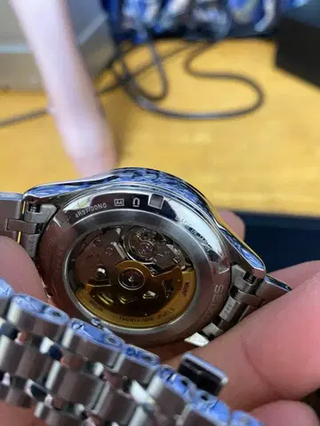 자동 와인딩 시계 실버 다이얼 스테인리스 밴딩