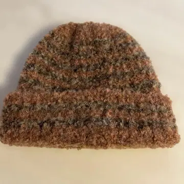 MILLITAGE 스트라이프 니트 모자 브라운 계열