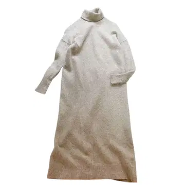 이에나 울 캐시미어 터틀 니트 원피스 롱 라이트 그레이