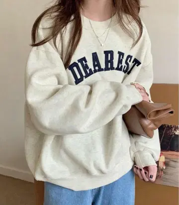 문자 그래픽 드롭 숄더 오버 사이즈 풀오버 속기모