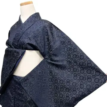 코몬 오메시 도트 무늬 원 무늬 네이비 기모노 113 p ms