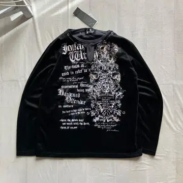 unknown /y2k 페이크 레이어드 롱T 갸루 남자 헤이세이 해골