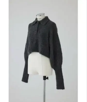 RIM.ARK 부클 쇼트 니트 24AW 그레이 림아크