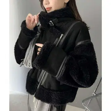 mily bilet 슬리브 보아 숏 페이크 무스탕 자켓 S 사이즈