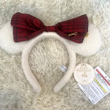 린린 머리띠 체크 무늬 리본