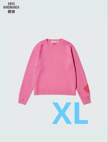아냐 힌드마치 유니클로 캐시미어 크루넥 스웨터 [ XL ] 핑크