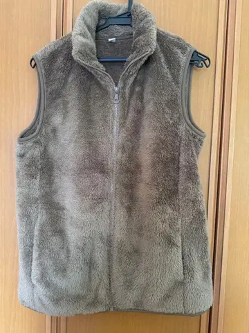 UNIQLO 플리스 브라운 집업 베스트 XL