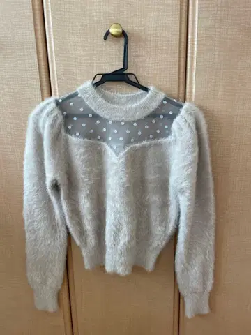 snidel 베이지 니트 스웨터 레이스