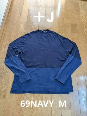 +J 실크 코튼 크루넥 스웨터 (긴팔 컬러 블록)